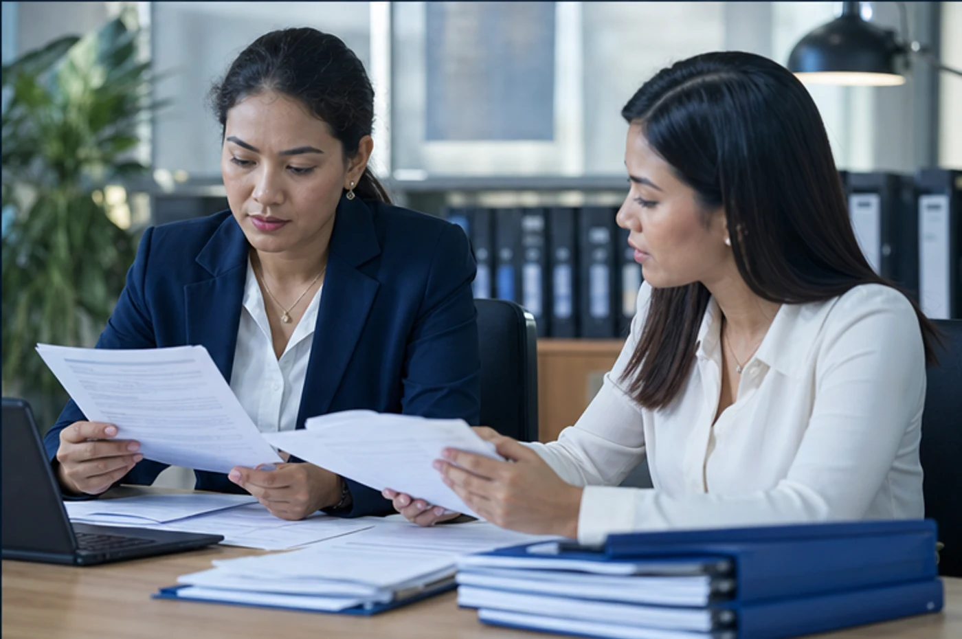 Legal and compliance specialists reviewing workforce documentation